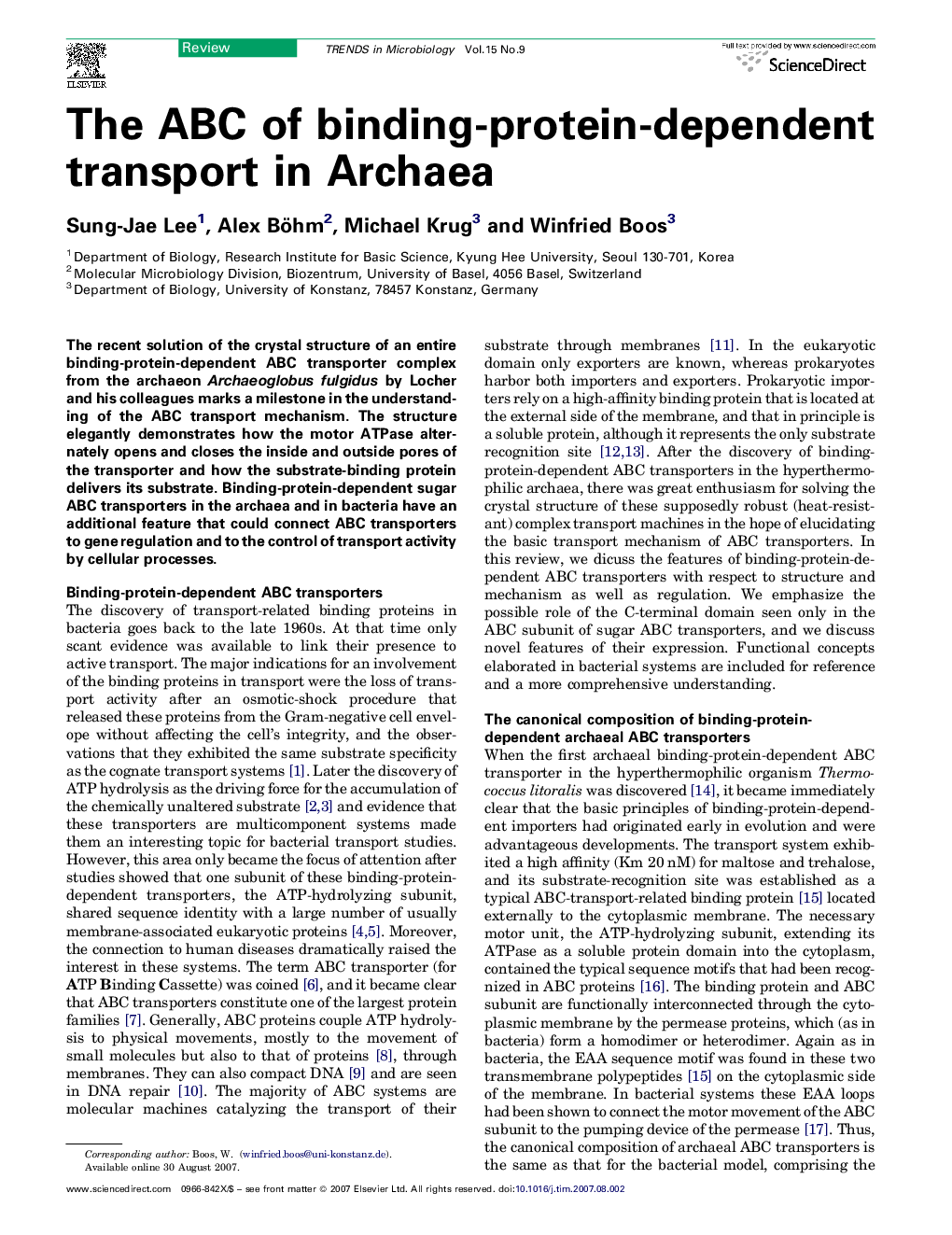 The ABC of binding-protein-dependent transport in Archaea