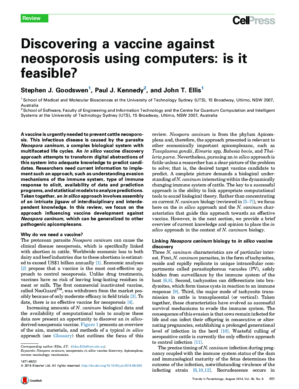 Discovering a vaccine against neosporosis using computers: is it feasible?