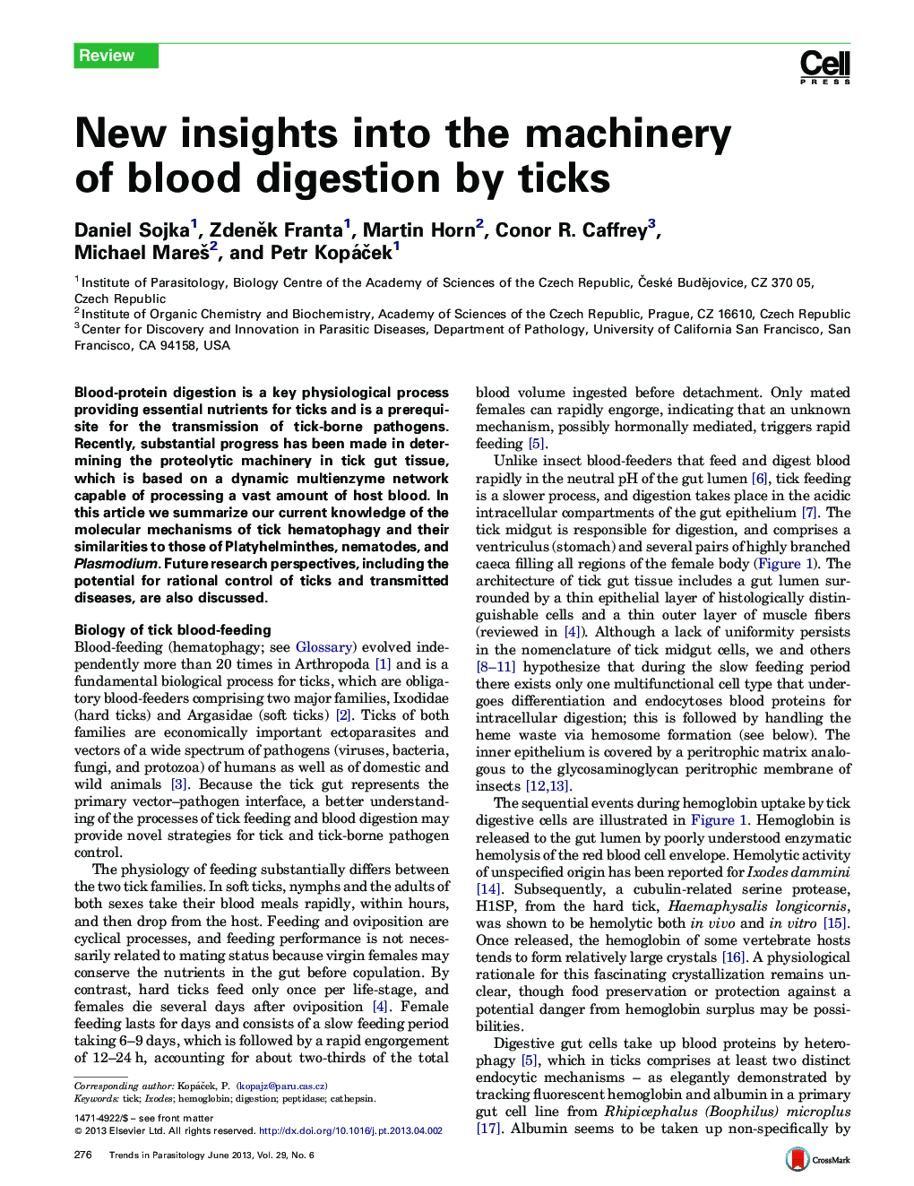 New insights into the machinery of blood digestion by ticks