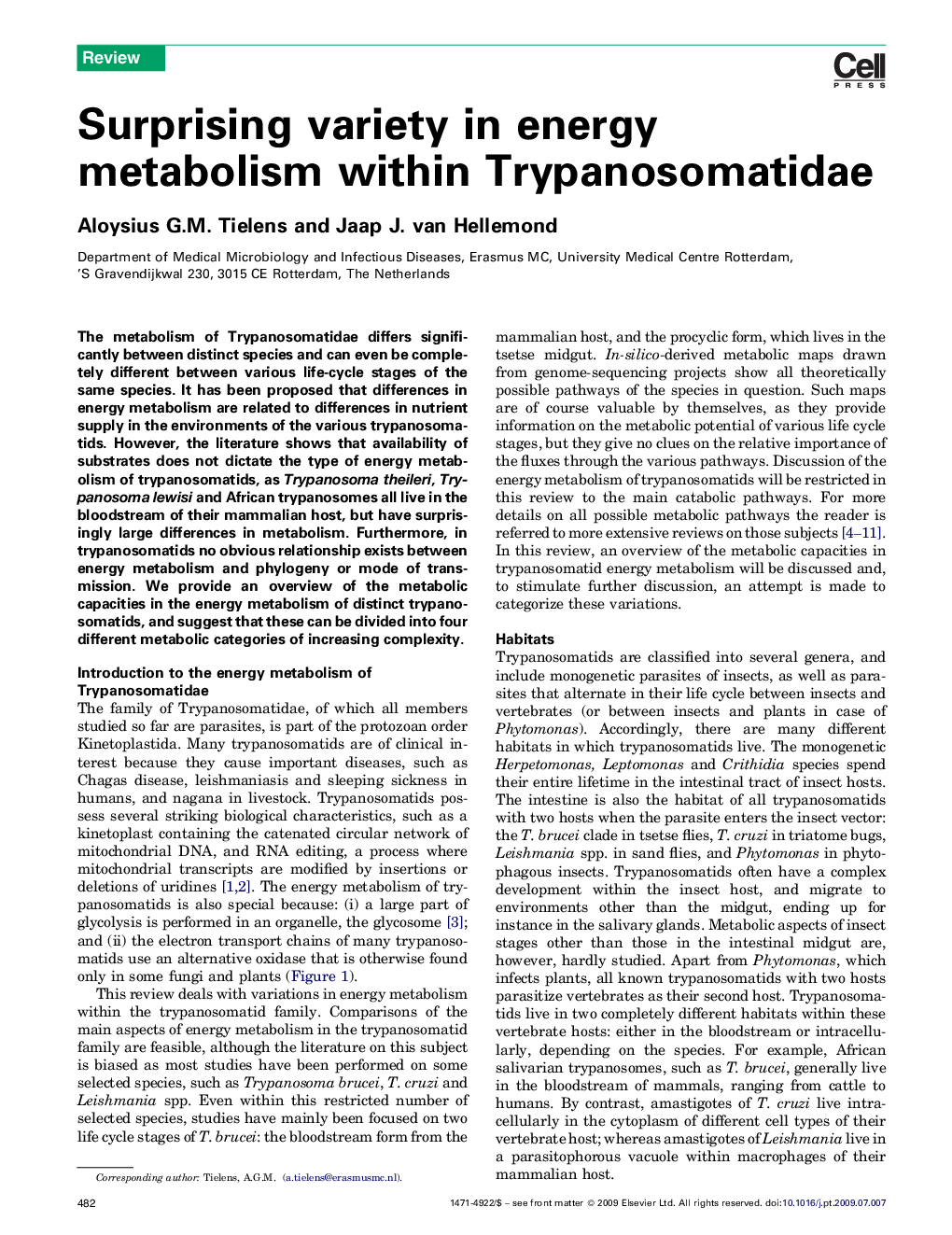 Surprising variety in energy metabolism within Trypanosomatidae