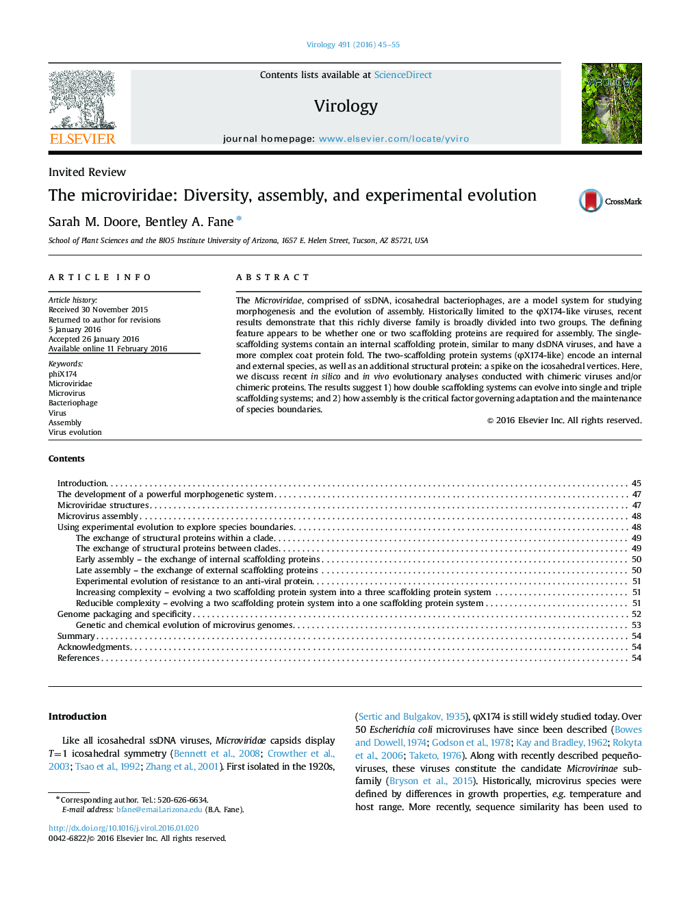 The microviridae: Diversity, assembly, and experimental evolution