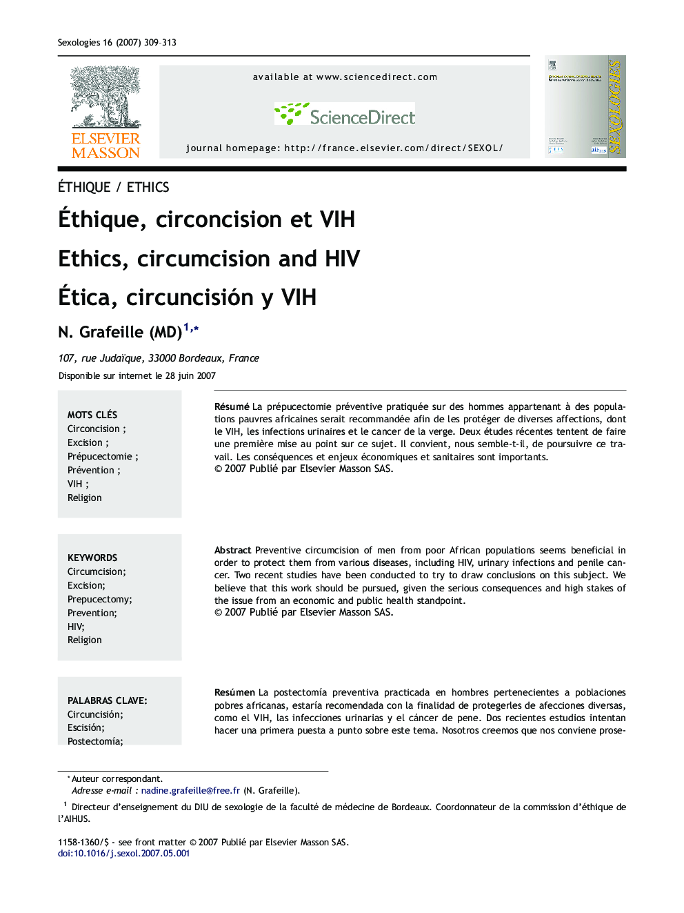 Éthique, circoncision et VIH
