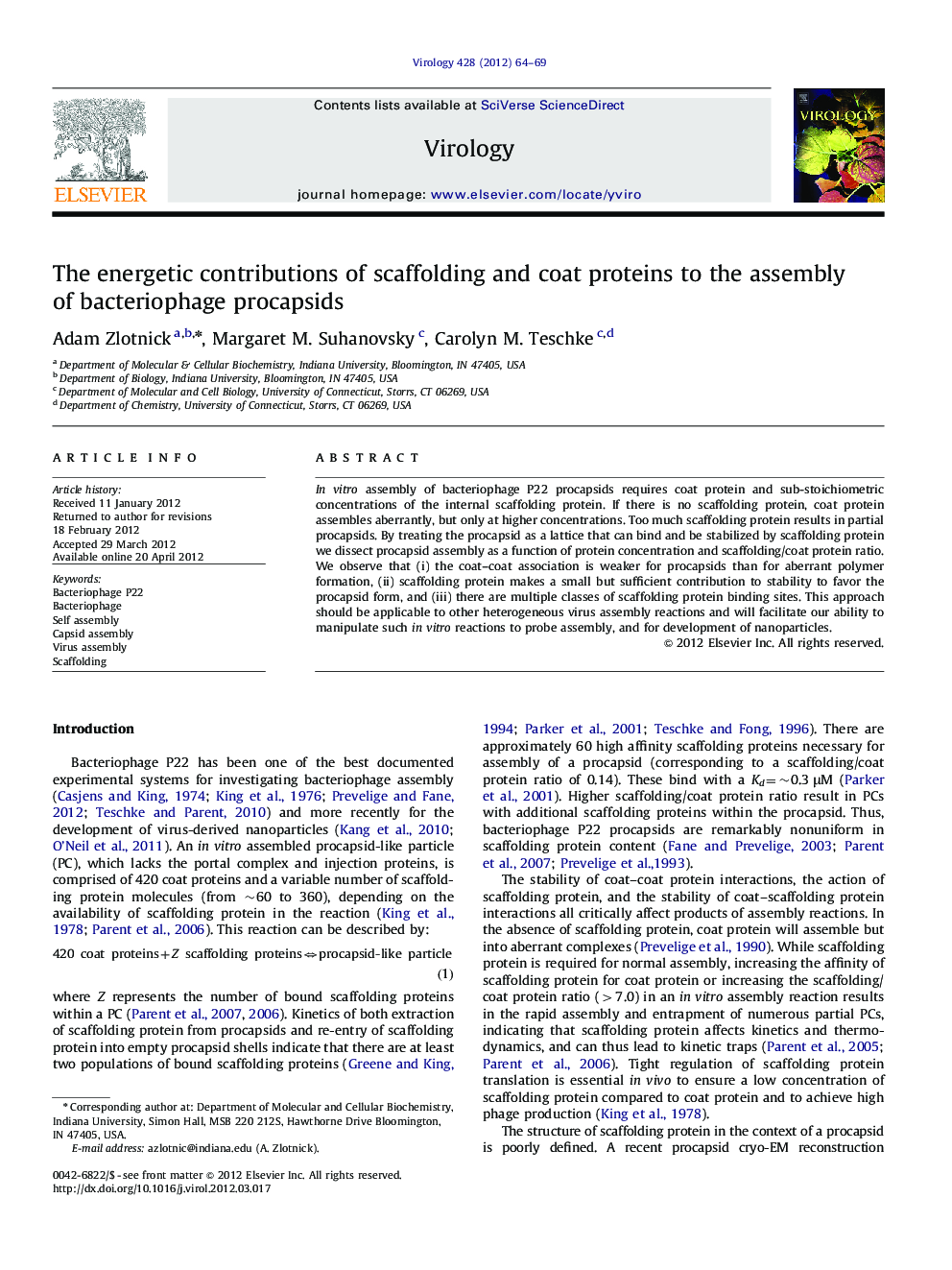 The energetic contributions of scaffolding and coat proteins to the assembly of bacteriophage procapsids