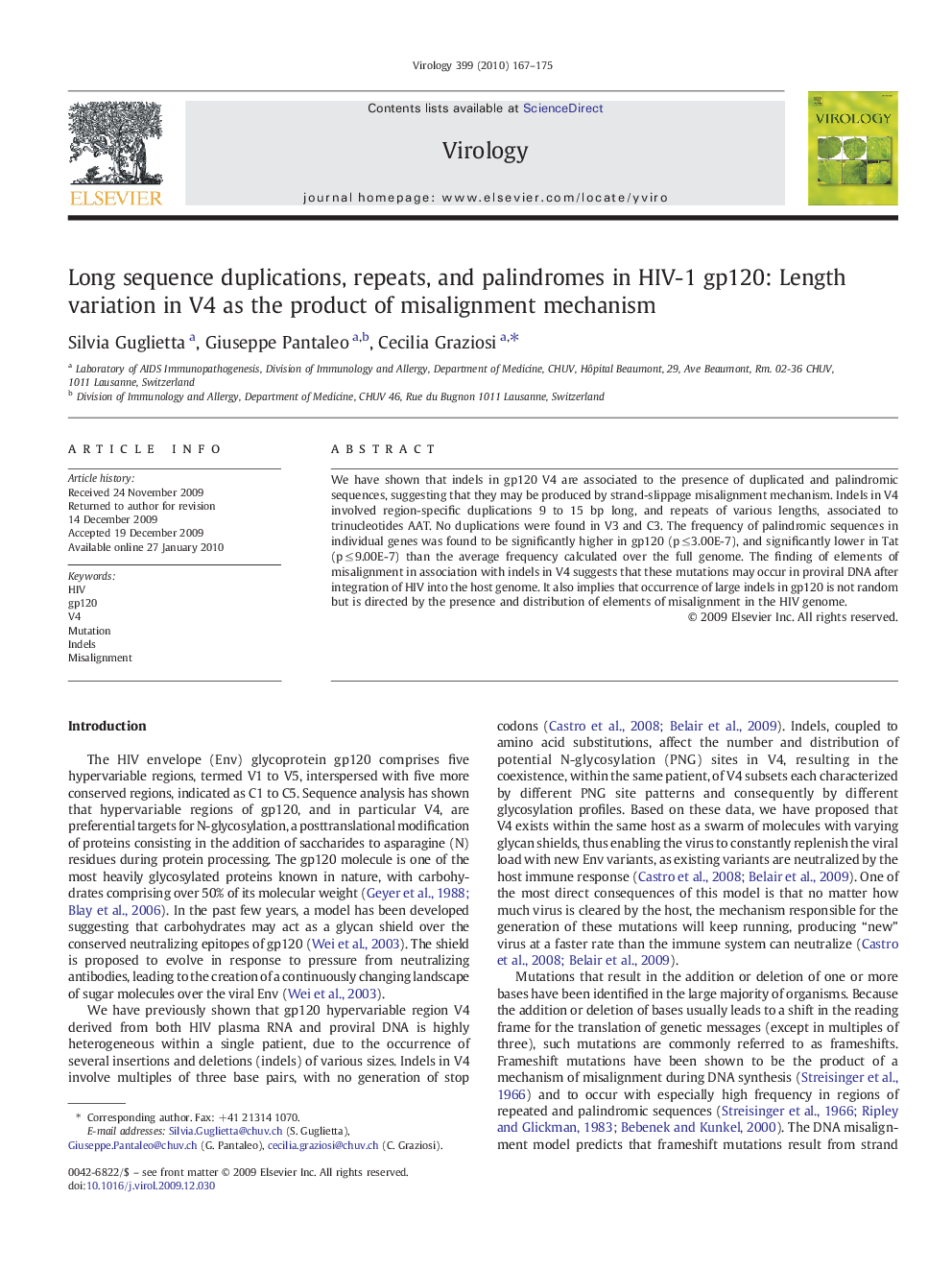 عکس صفحه اول مقاله: Long sequence duplications, repeats, and palindromes in HIV-1 gp120: Length variation in V4 as the product of misalignment mechanism Long sequence duplications, repeats, and palindromes in HIV-1 gp120: Length variation in V4 as the product of misalignment mechanism