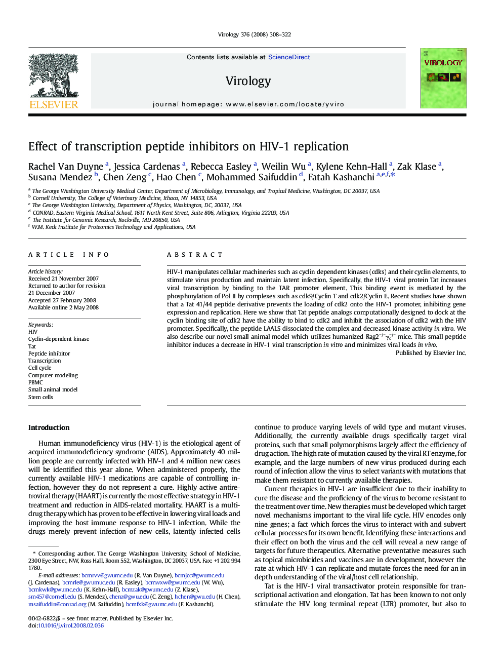 Effect of transcription peptide inhibitors on HIV-1 replication