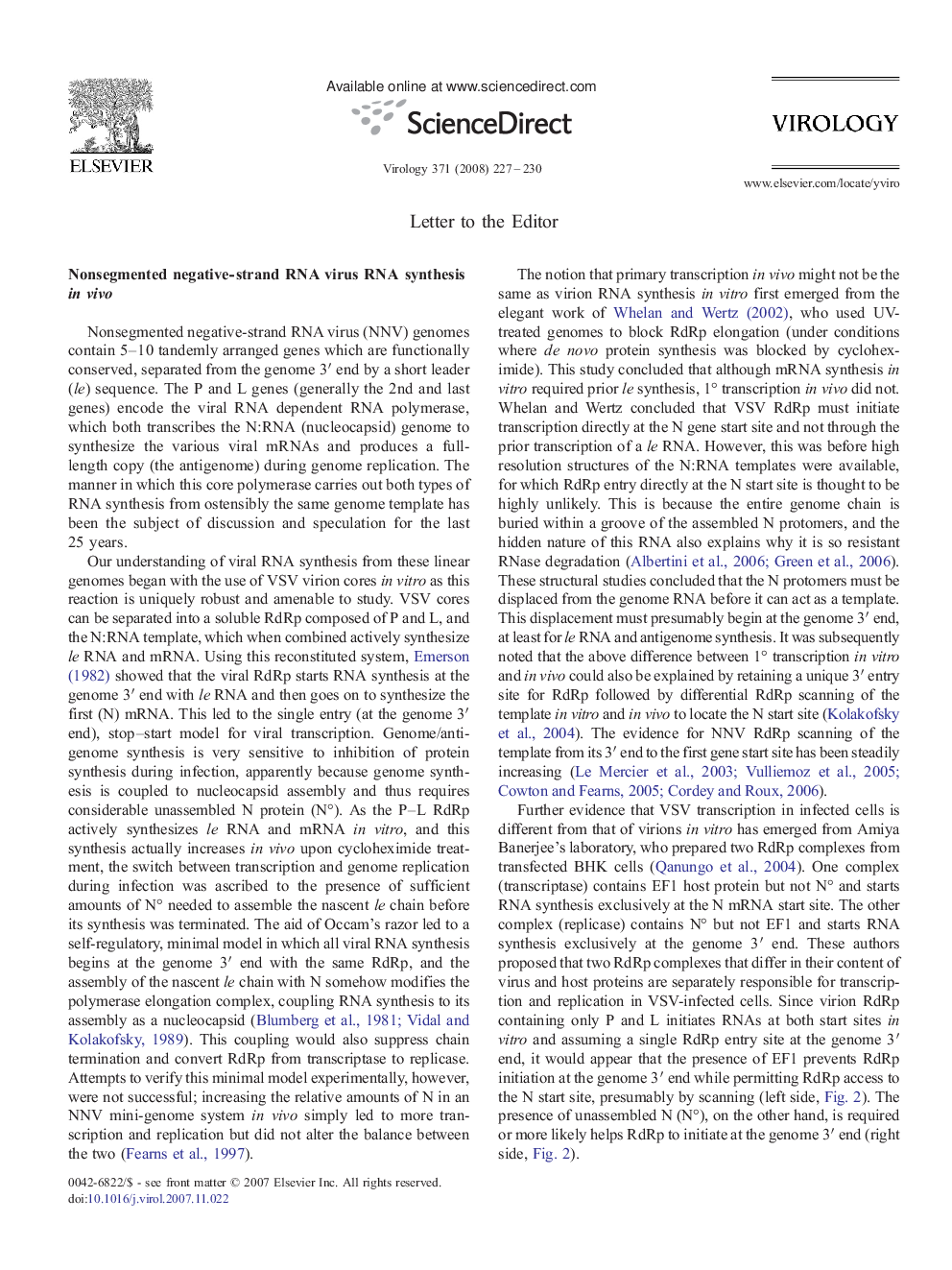 Nonsegmented negative-strand RNA virus RNA synthesis in vivo