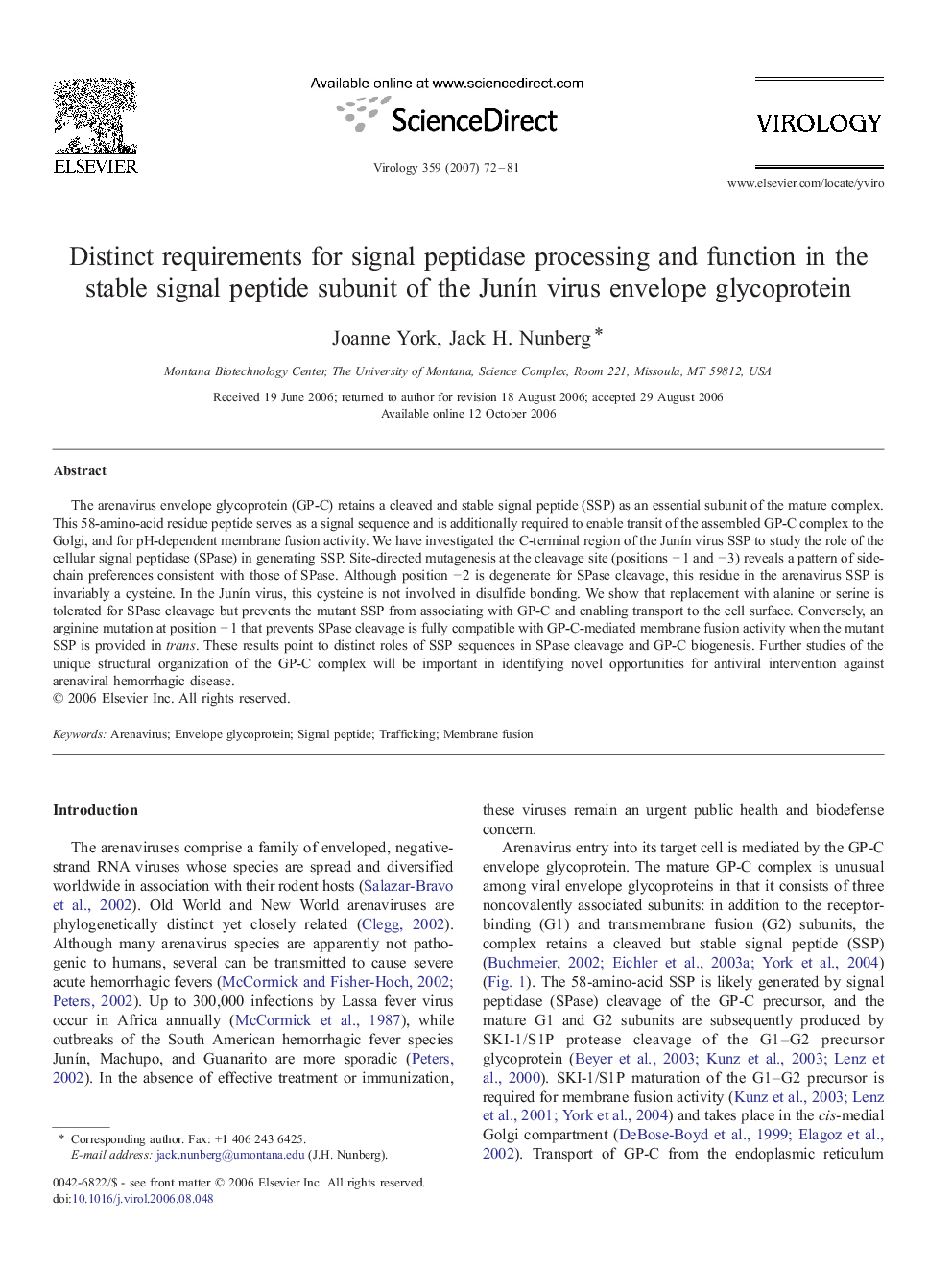 Distinct requirements for signal peptidase processing and function in the stable signal peptide subunit of the Junín virus envelope glycoprotein