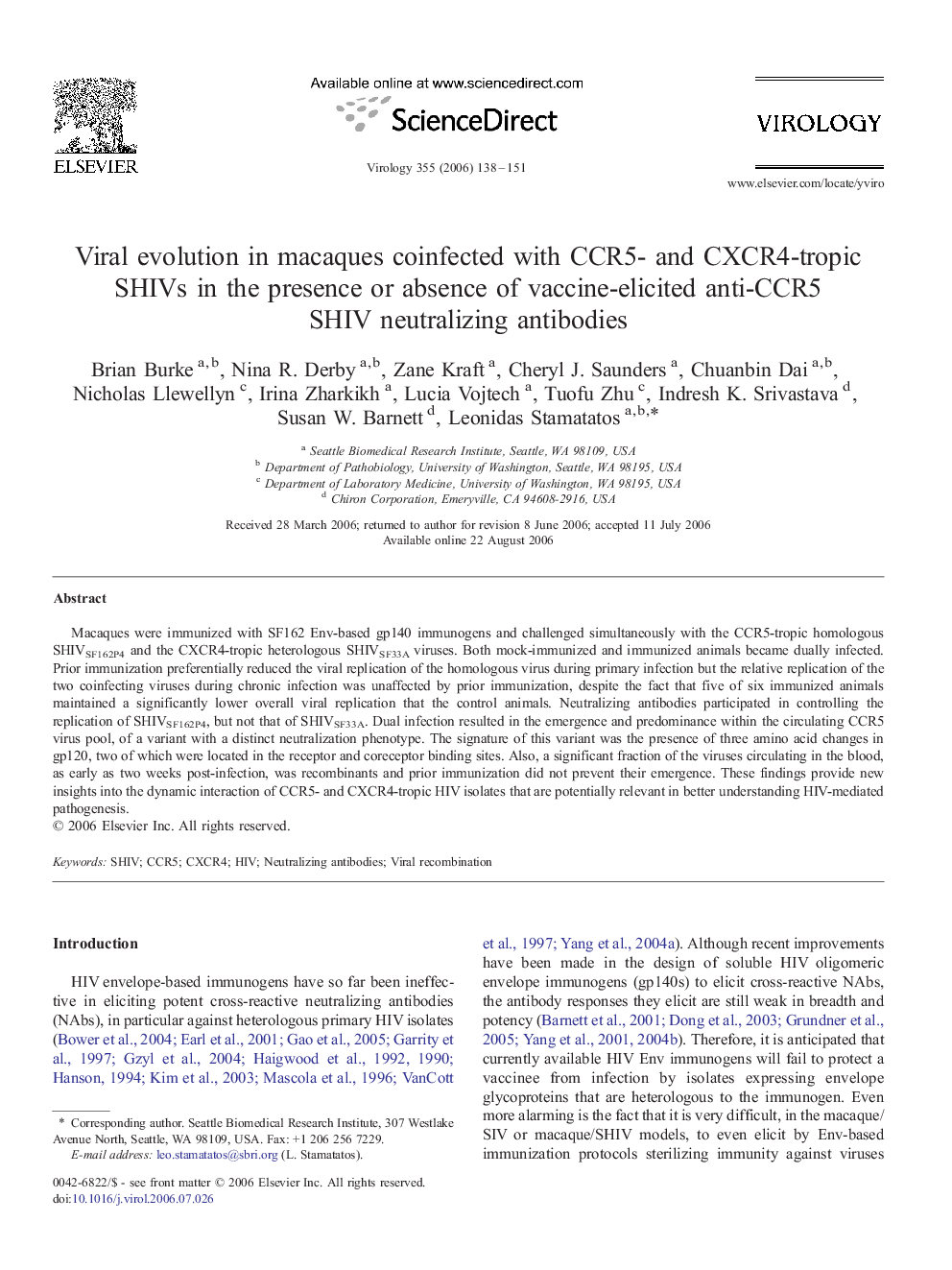 Viral evolution in macaques coinfected with CCR5- and CXCR4-tropic SHIVs in the presence or absence of vaccine-elicited anti-CCR5 SHIV neutralizing antibodies