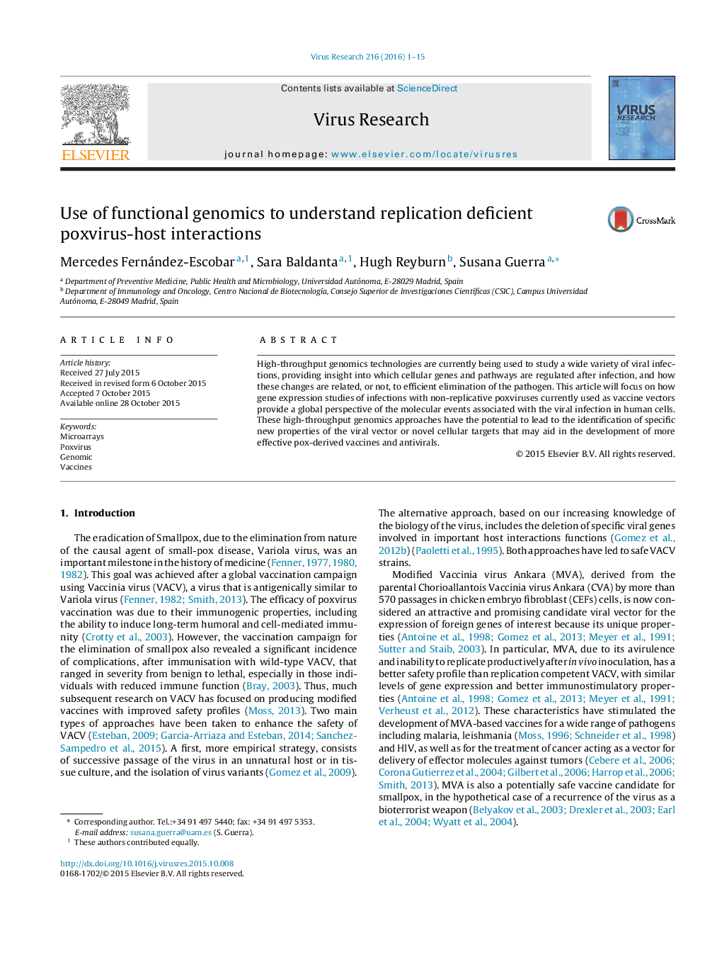 Use of functional genomics to understand replication deficient poxvirus-host interactions