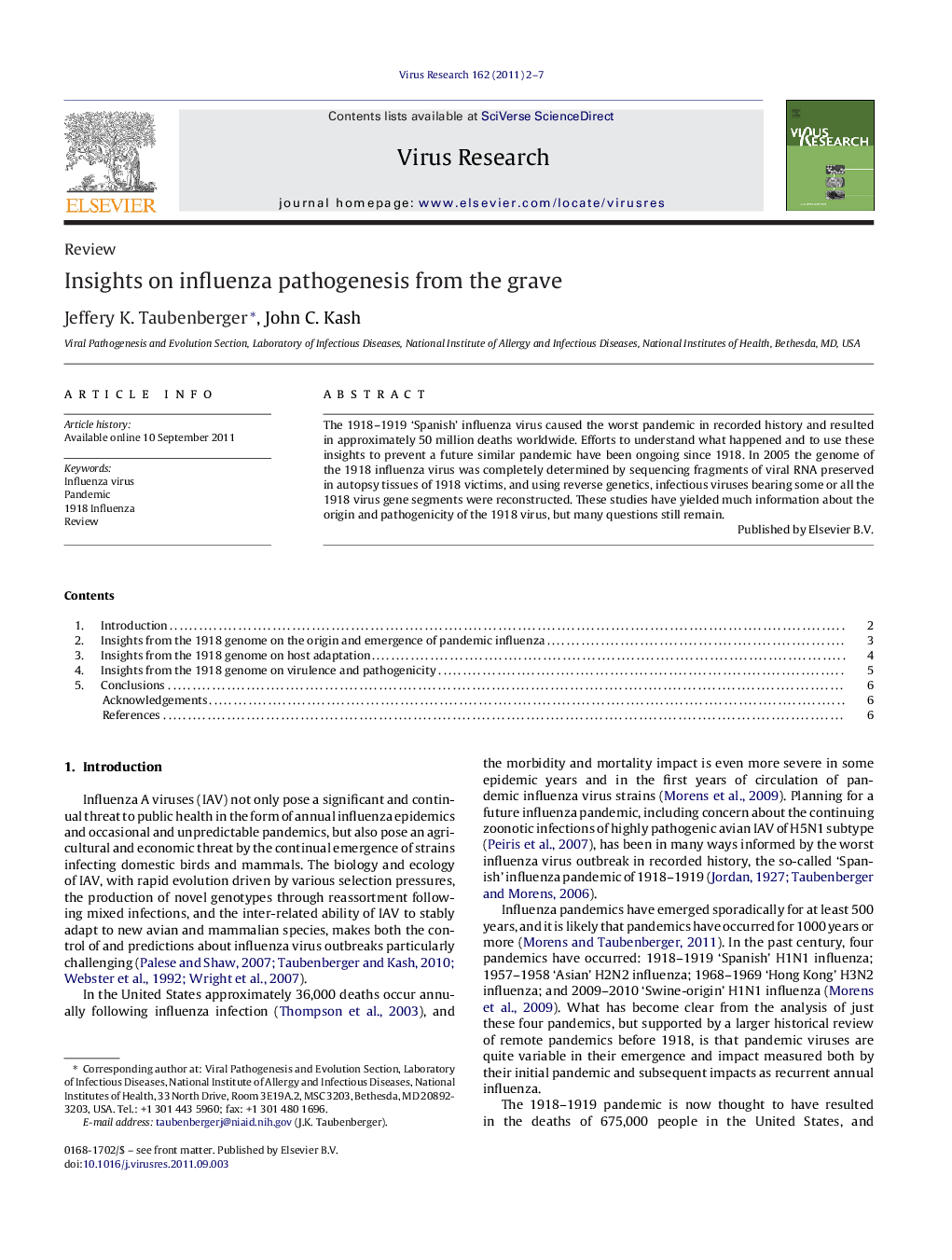 Insights on influenza pathogenesis from the grave