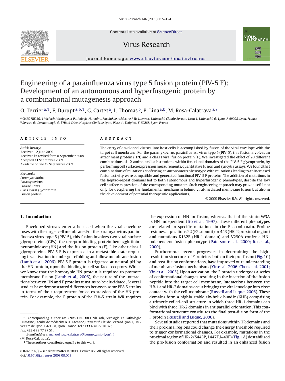 Engineering of a parainfluenza virus type 5 fusion protein (PIV-5 F): Development of an autonomous and hyperfusogenic protein by a combinational mutagenesis approach