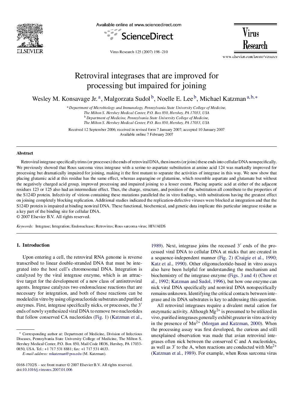 Retroviral integrases that are improved for processing but impaired for joining