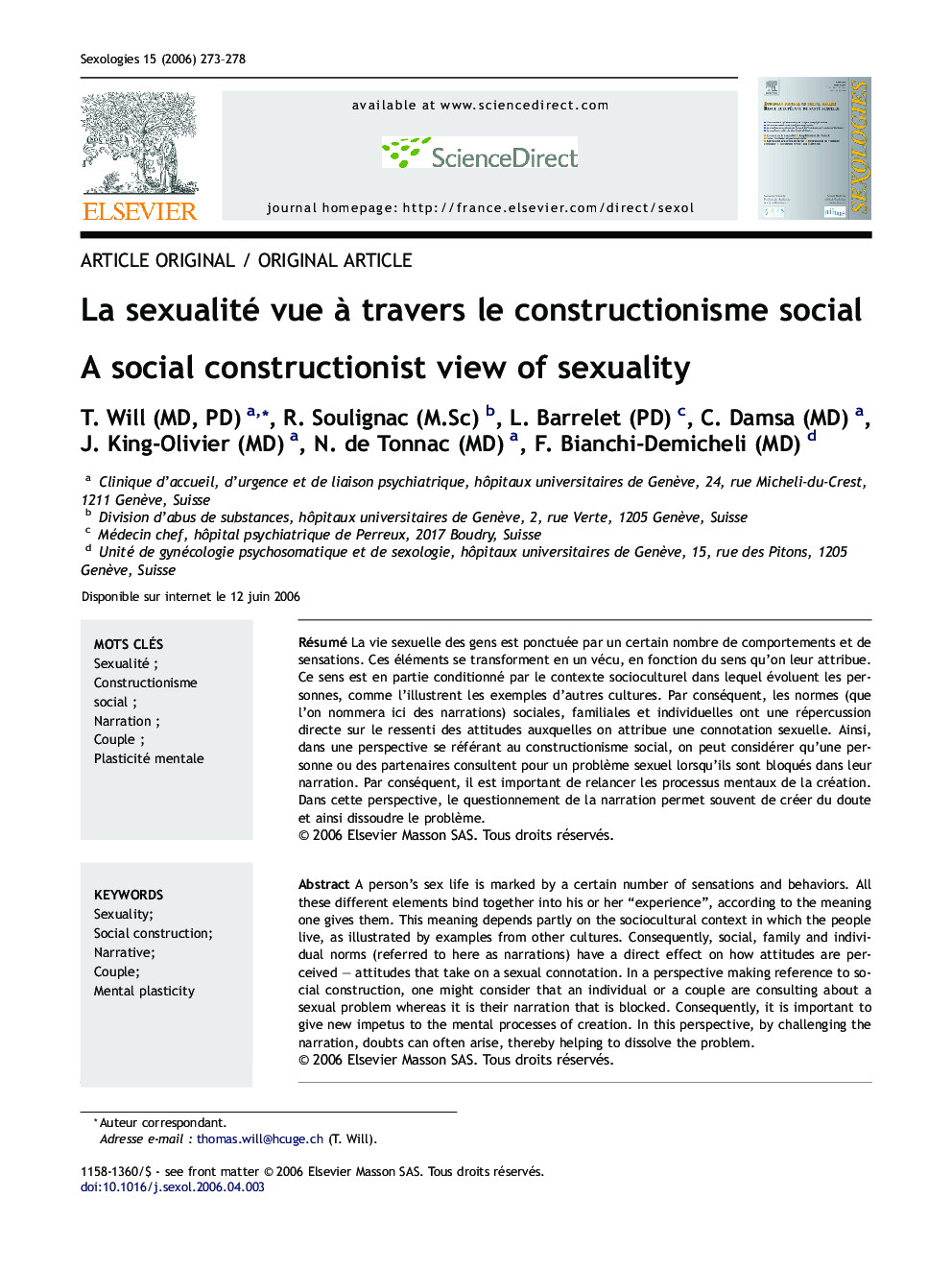 La sexualité vue à travers le constructionisme social