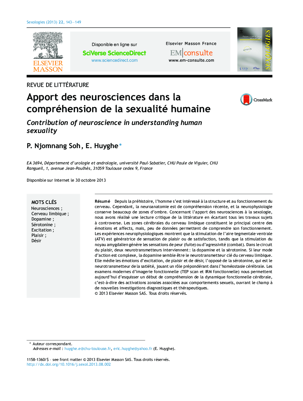 Apport des neurosciences dans la compréhension de la sexualité humaine