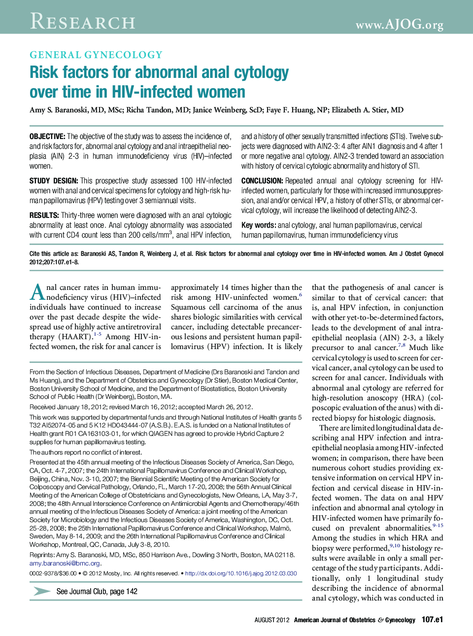 Risk factors for abnormal anal cytology over time in HIV-infected women