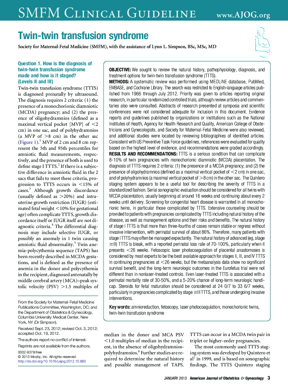 Twin-twin transfusion syndrome 