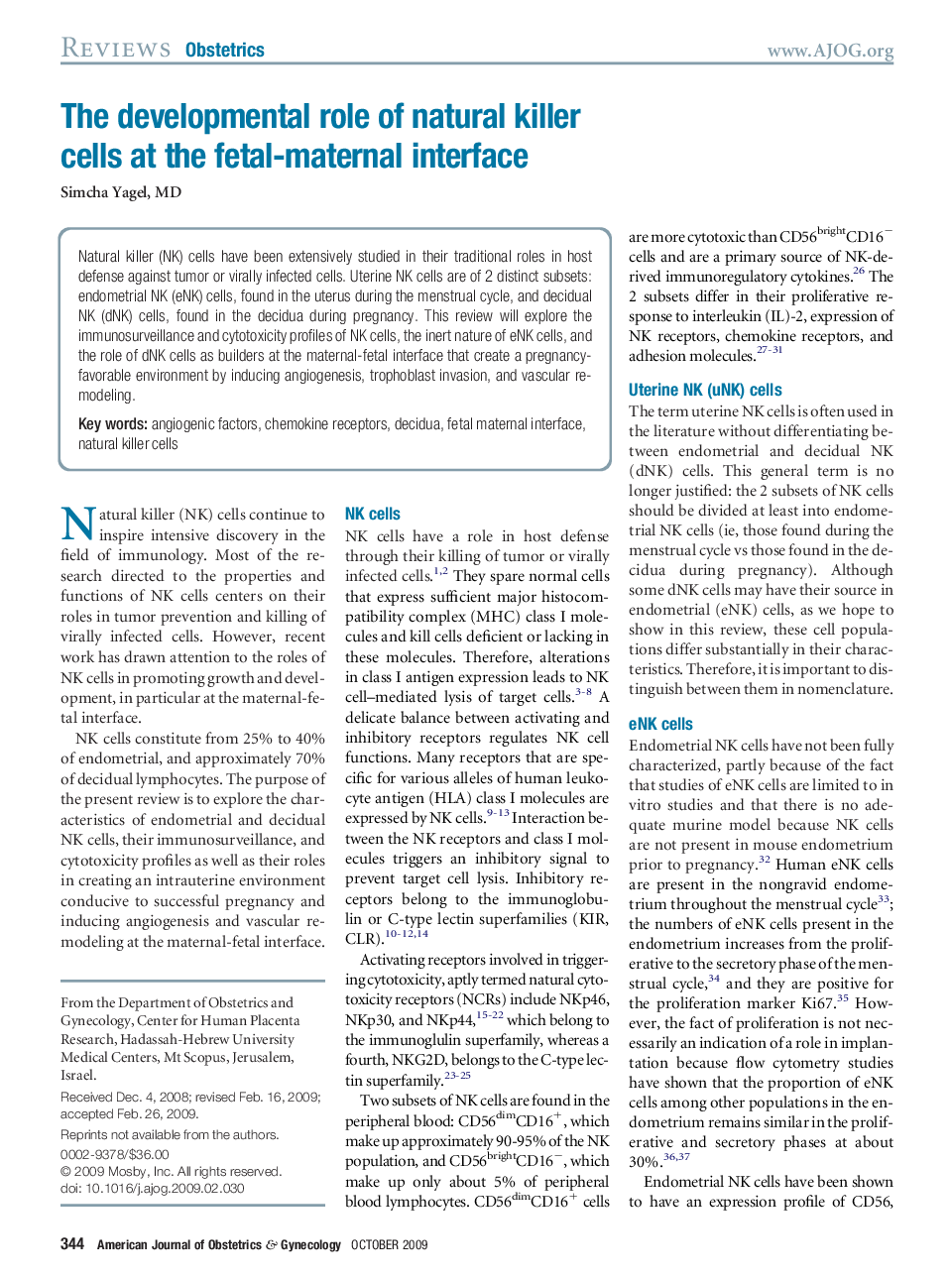 The developmental role of natural killer cells at the fetal-maternal interface 