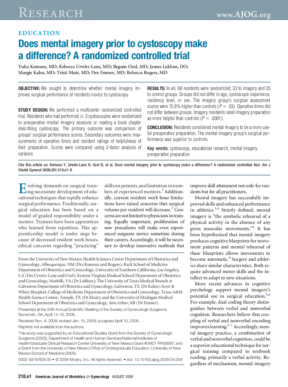 Does mental imagery prior to cystoscopy make a difference? A randomized controlled trial