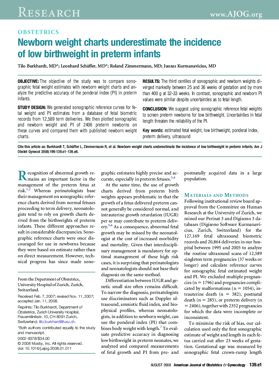 Newborn weight charts underestimate the incidence of low birthweight in preterm infants