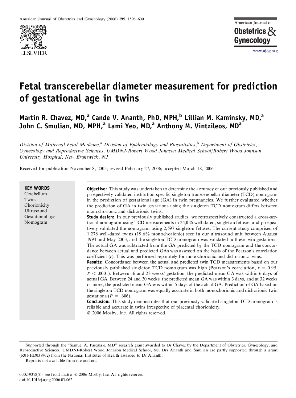 Fetal transcerebellar diameter measurement for prediction of gestational age in twins 