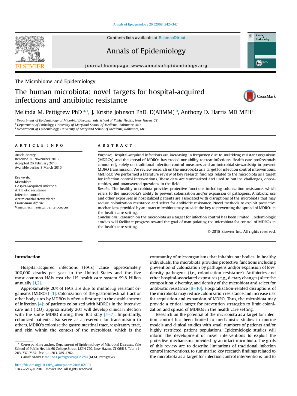 The human microbiota: novel targets for hospital-acquired infections and antibiotic resistance