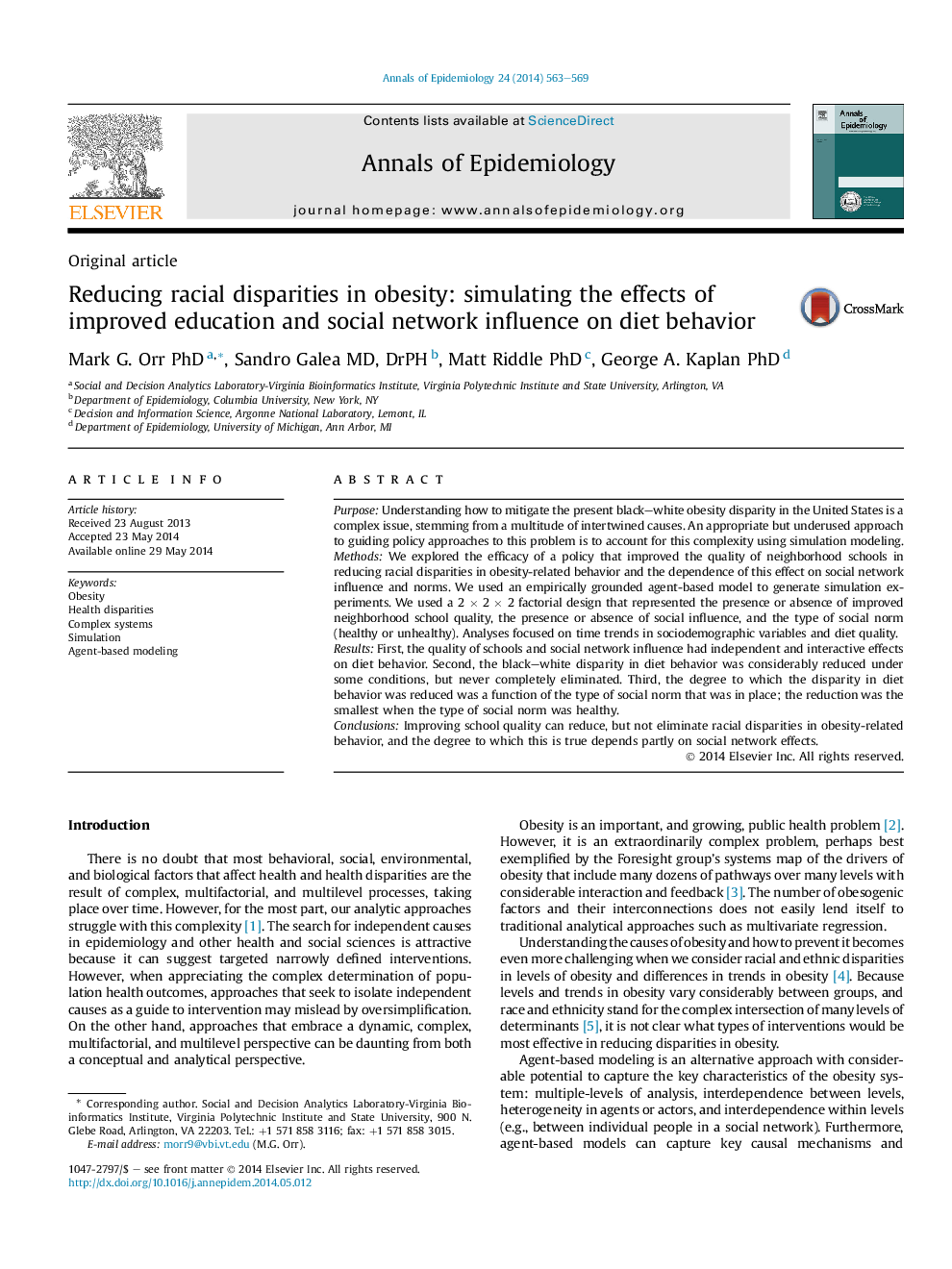 Reducing racial disparities in obesity: simulating the effects of improved education and social network influence on diet behavior