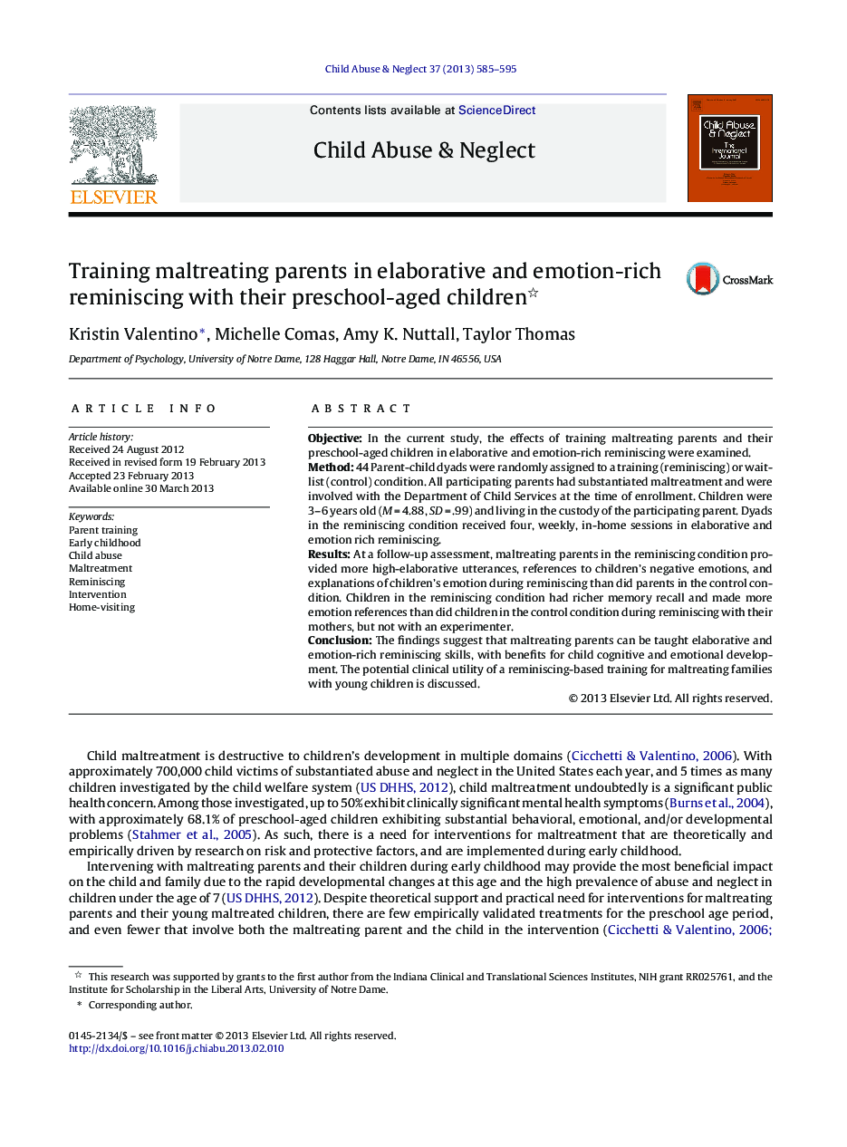 Training maltreating parents in elaborative and emotion-rich reminiscing with their preschool-aged children 