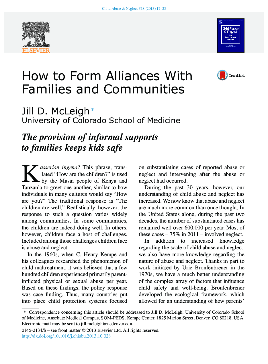 How to Form Alliances With Families and Communities