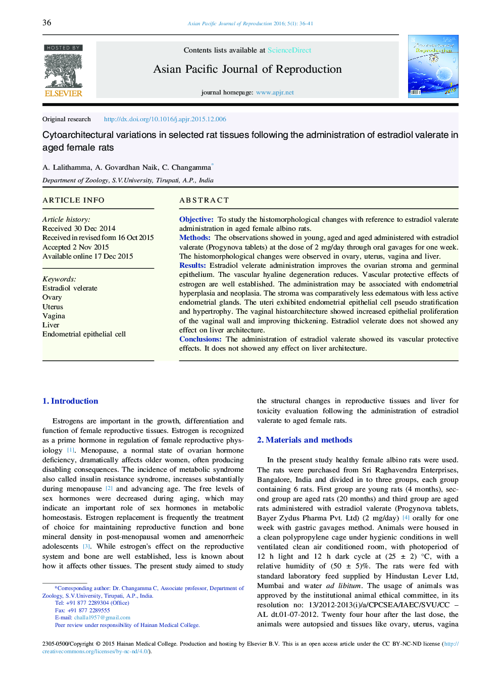 Cytoarchitectural variations in selected rat tissues following the administration of estradiol valerate in aged female rats 