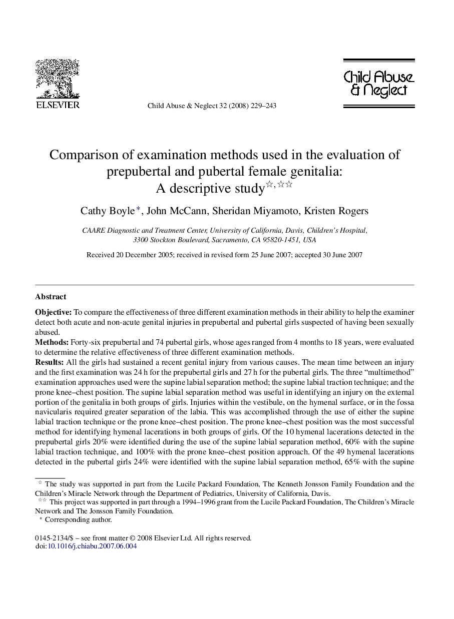 Comparison of examination methods used in the evaluation of prepubertal and pubertal female genitalia: A descriptive study 