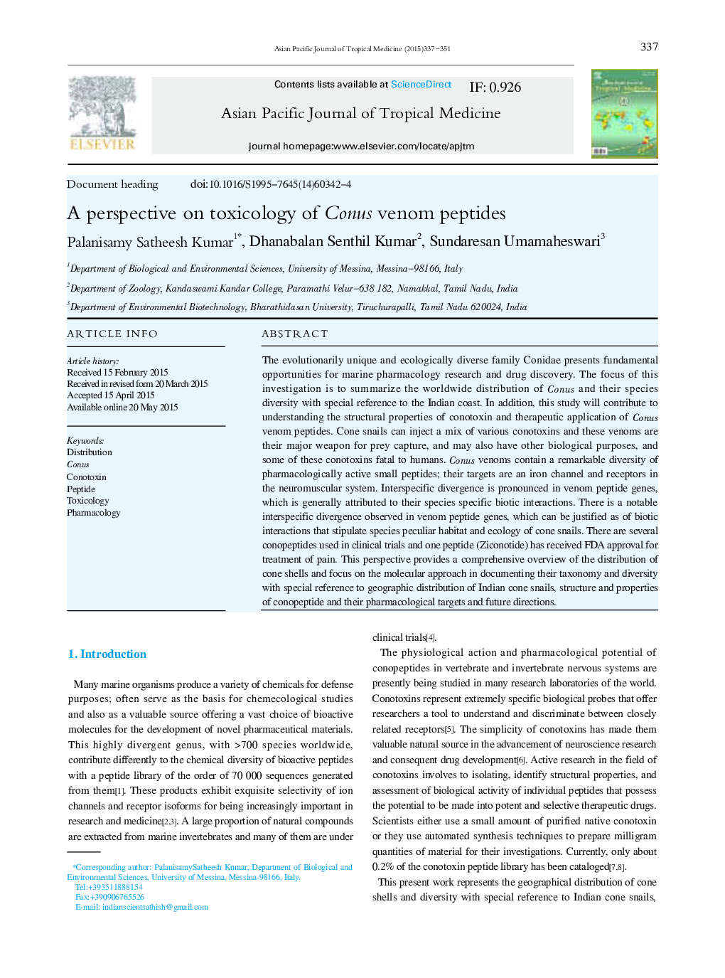 A perspective on toxicology of Conus venom peptides 