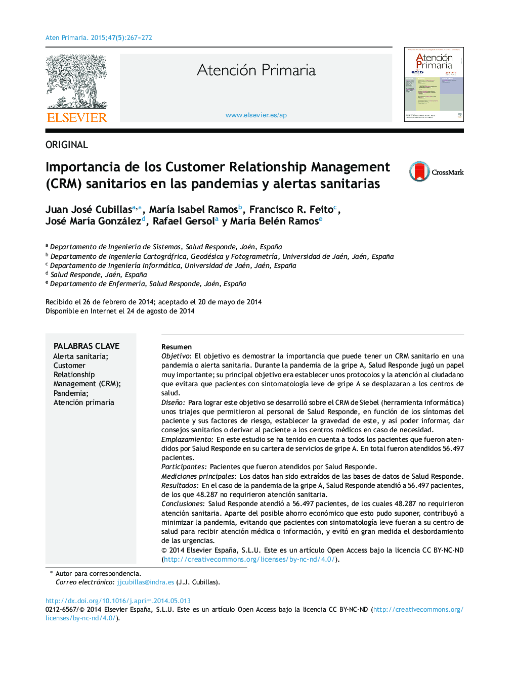 Importancia de los Customer Relationship Management (CRM) sanitarios en las pandemias y alertas sanitarias