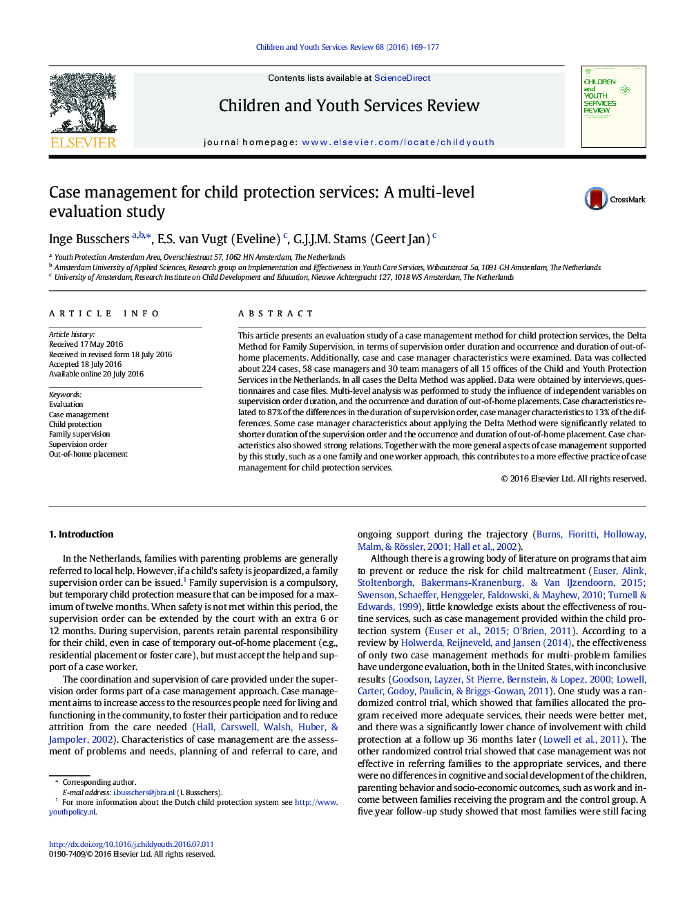 Case management for child protection services: A multi-level evaluation study