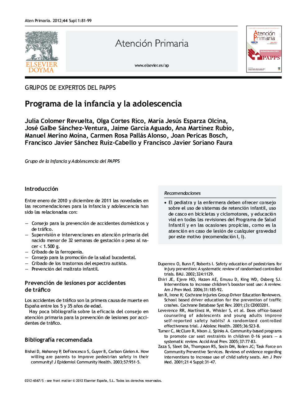 Programa de la infancia y la adolescencia
