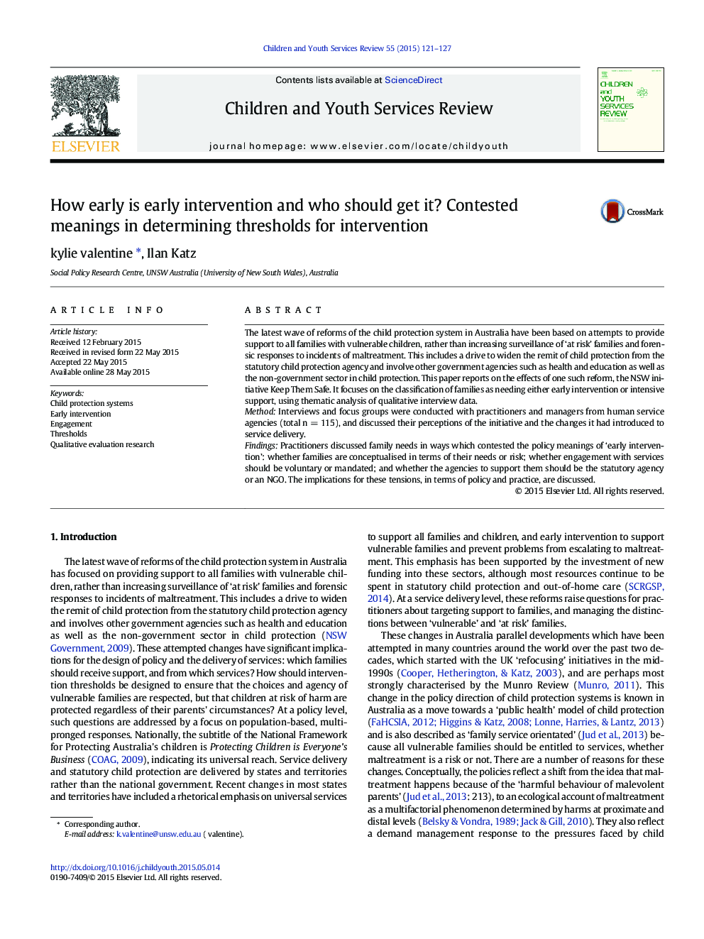 How early is early intervention and who should get it? Contested meanings in determining thresholds for intervention