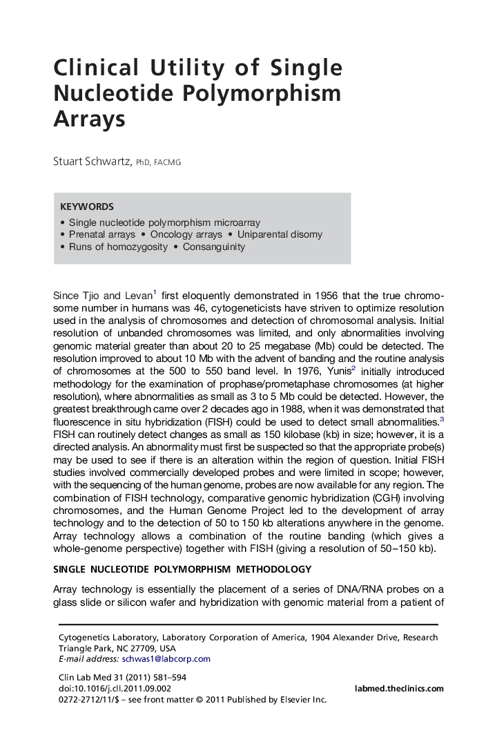 Clinical Utility of Single Nucleotide Polymorphism Arrays