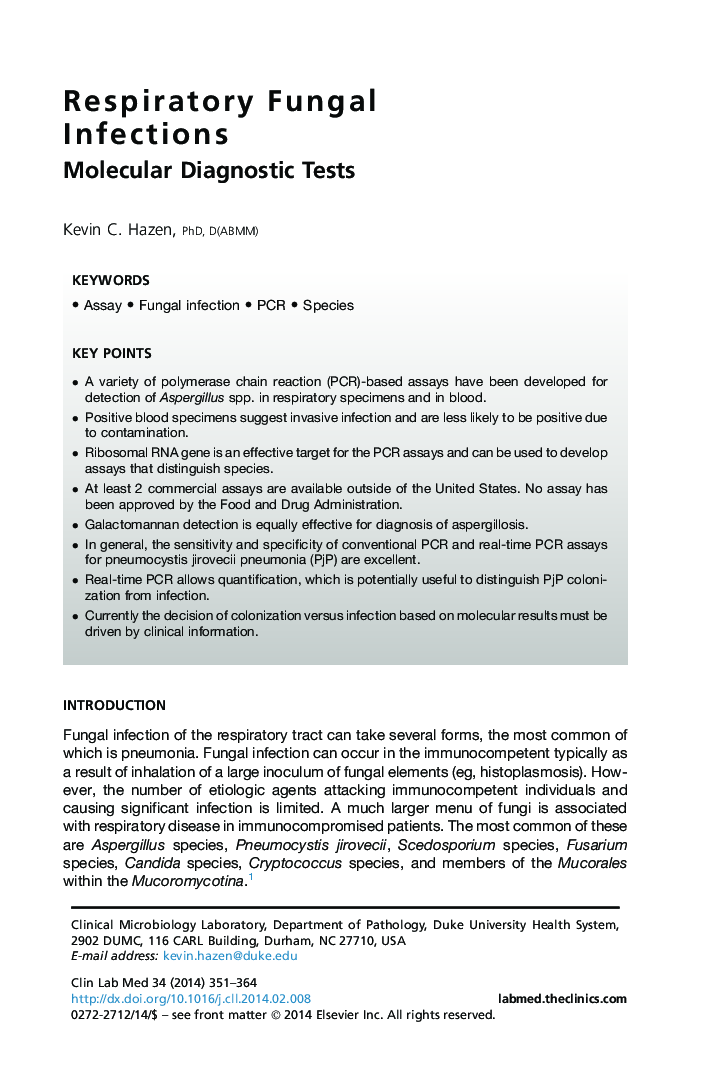 Respiratory Fungal Infections