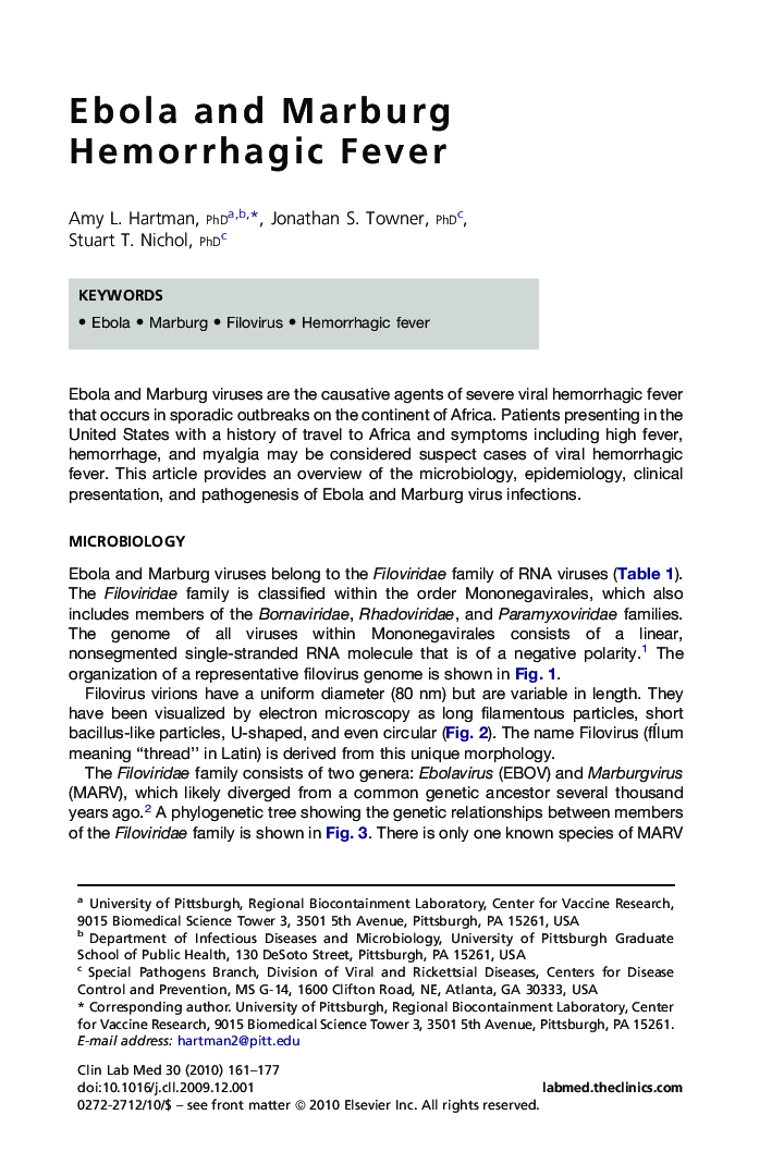 Ebola and Marburg Hemorrhagic Fever