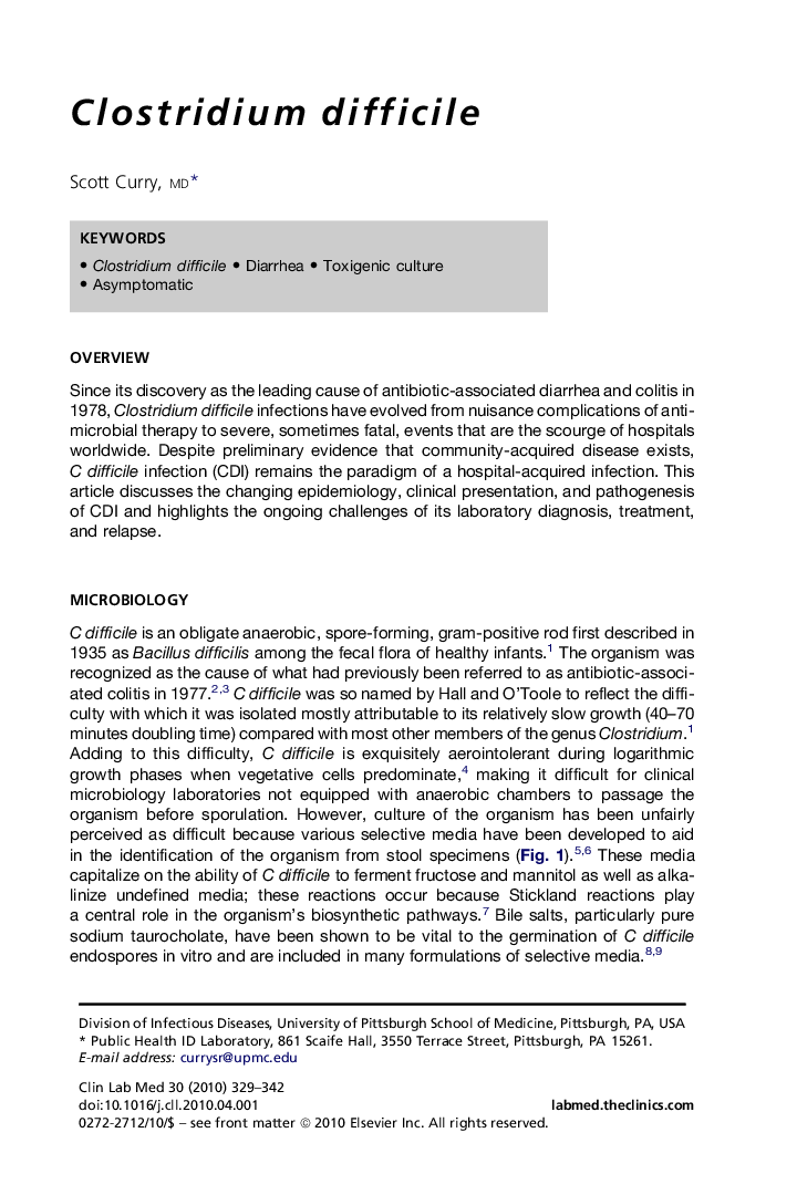 Clostridium difficile