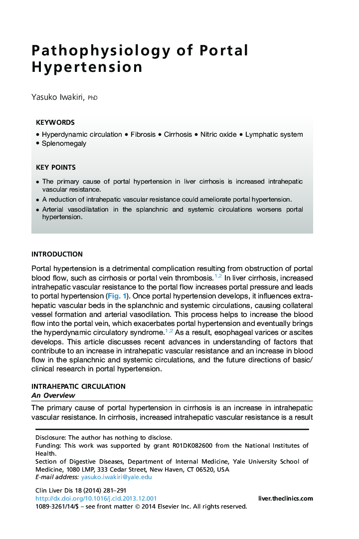 Pathophysiology of Portal Hypertension