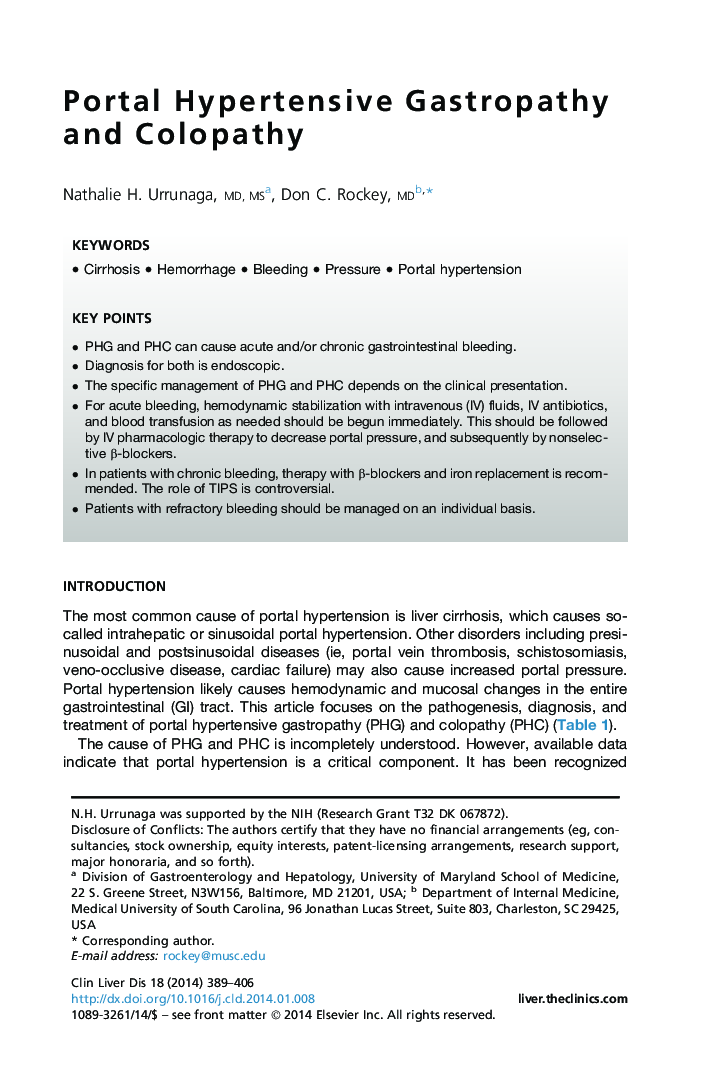 Portal Hypertensive Gastropathy and Colopathy