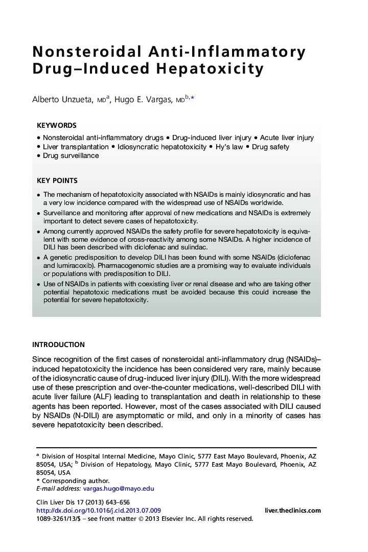 Nonsteroidal Anti-Inflammatory Drug-Induced Hepatoxicity