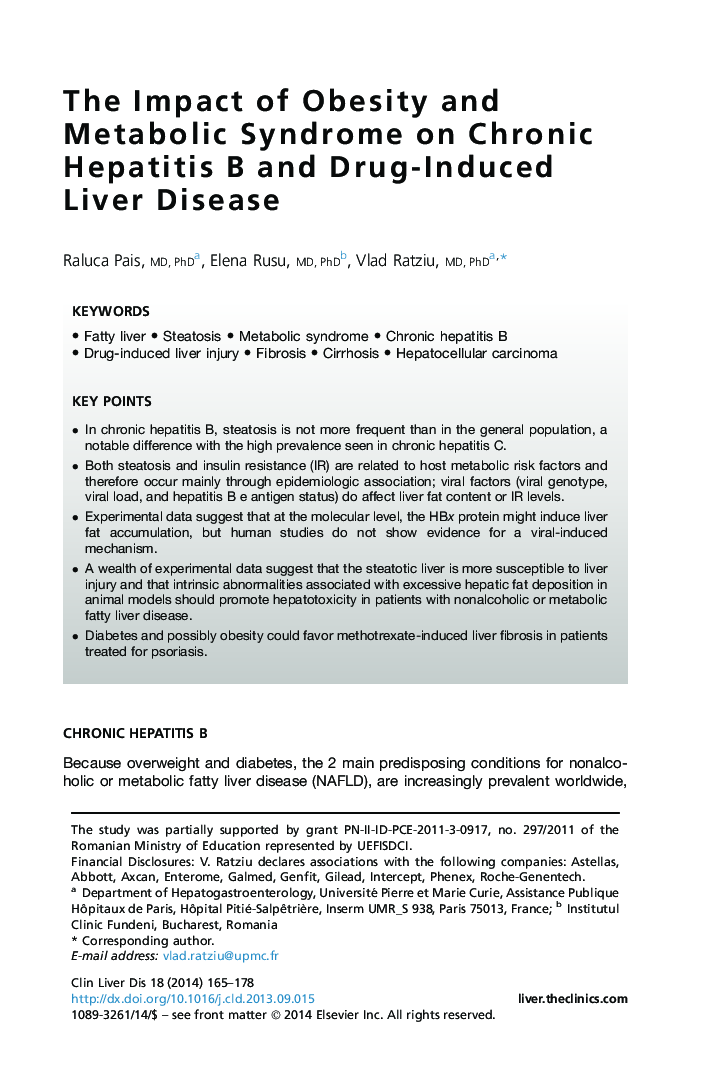 The Impact of Obesity and Metabolic Syndrome on Chronic Hepatitis B and Drug-Induced Liver Disease