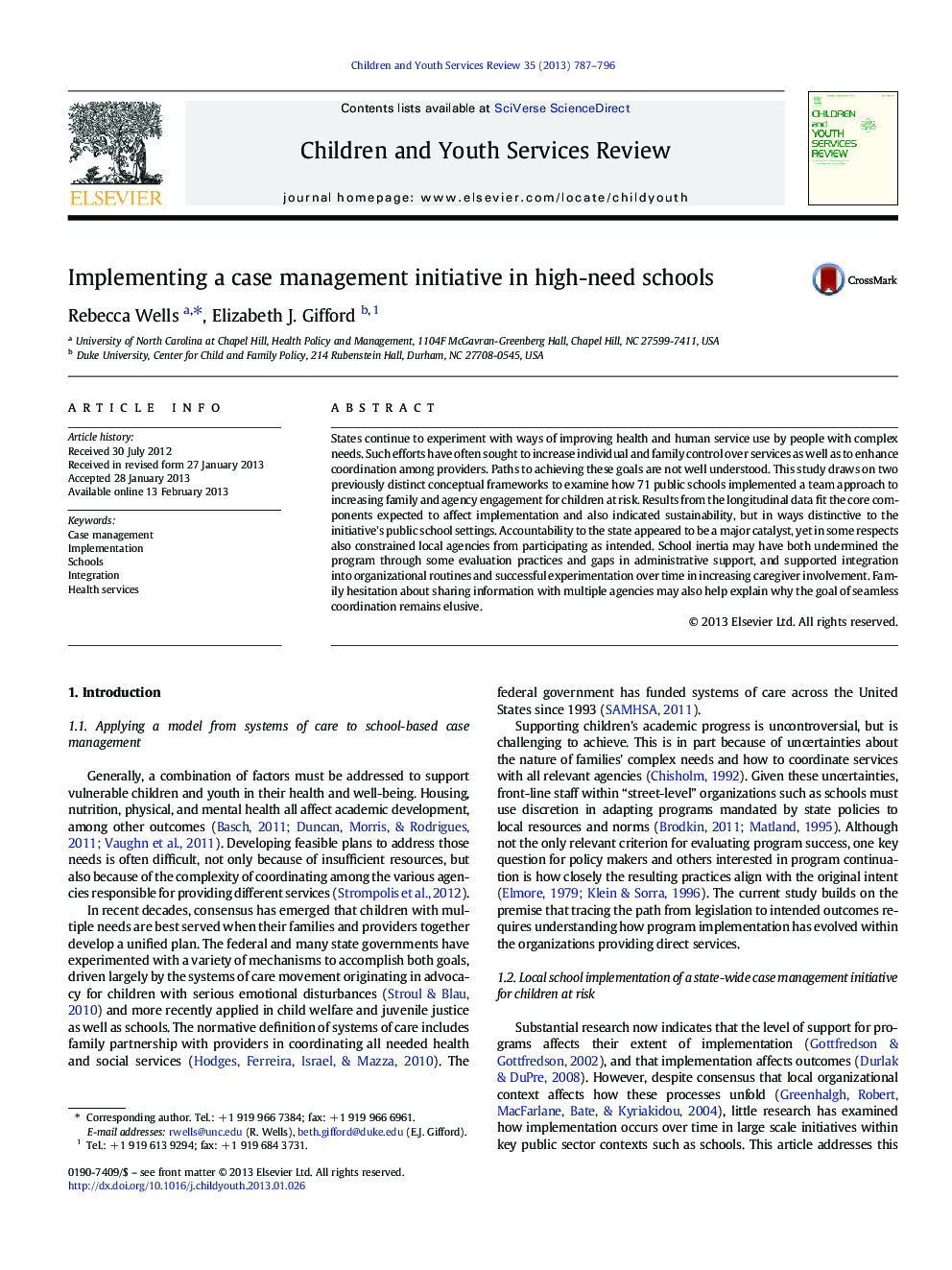 Implementing a case management initiative in high-need schools