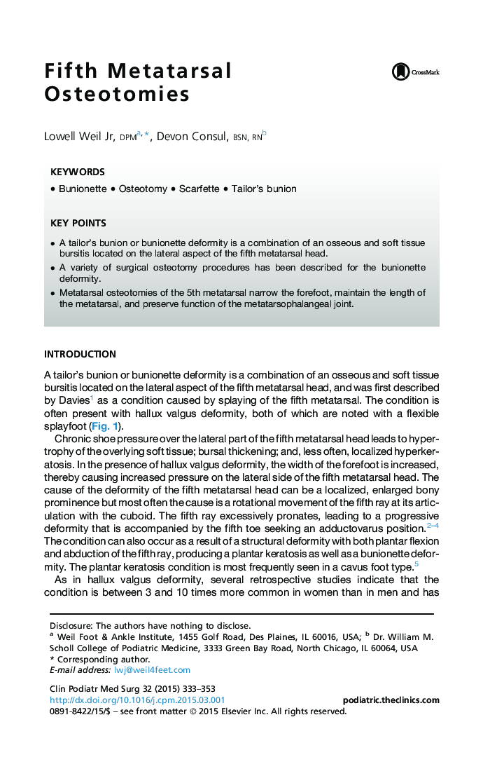 Fifth Metatarsal Osteotomies