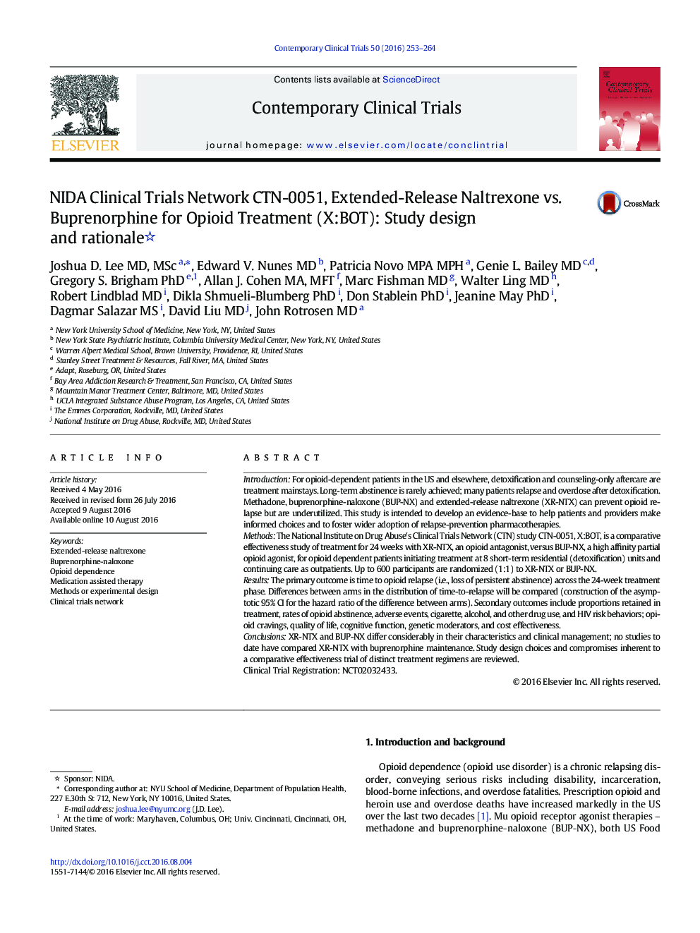 NIDA Clinical Trials Network CTN-0051, Extended-Release Naltrexone vs. Buprenorphine for Opioid Treatment (X:BOT): Study design and rationale 