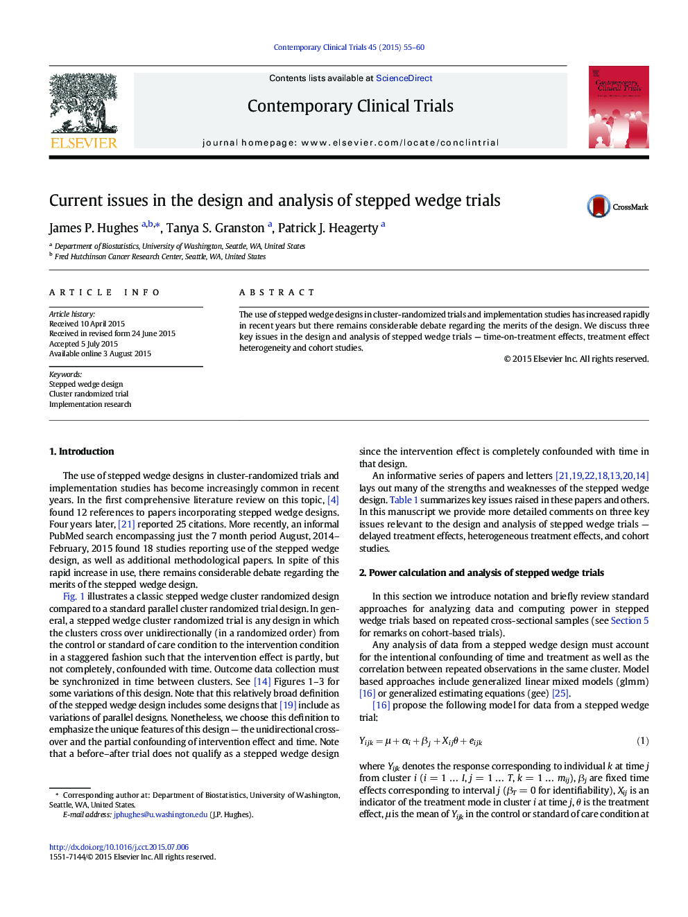 Current issues in the design and analysis of stepped wedge trials