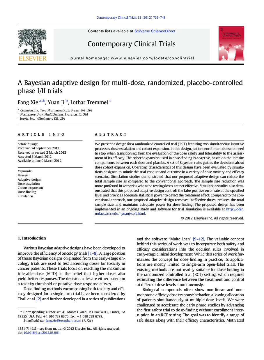 A Bayesian adaptive design for multi-dose, randomized, placebo-controlled phase I/II trials