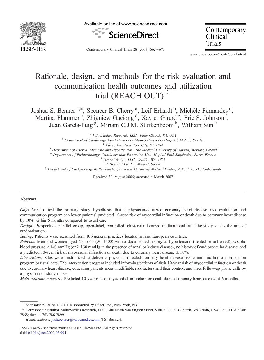 Rationale, design, and methods for the risk evaluation and communication health outcomes and utilization trial (REACH OUT) 