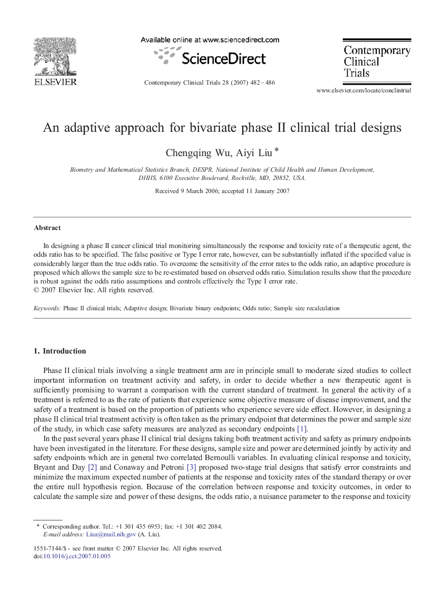 An adaptive approach for bivariate phase II clinical trial designs